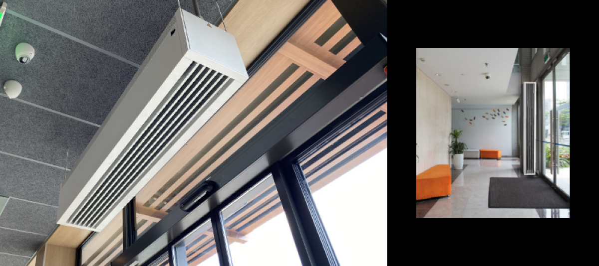 BARRIERA D'ARIA AD INCASSO KLIMALINE 150 CM CON TELECOMANDO CON Resistenza 7630
