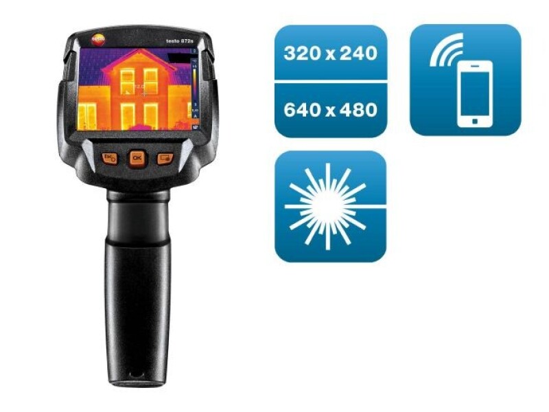 testo 872s - Termocamera ad elevata risoluzione IR (320 x 240 pixel) con  puntatore laser integrato